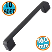 Mobilya Mutfak Dolap Çekmece Dolabı Metal Kulpu Kulbu Kulpları 160 Mm 10 Adet Oval Siyah thumbnail 1