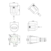 Type C Panel Montaj Dişi Soket 4 Pin 15cm Kablolu Siyah  Uzatma USB 3.1 Konnektör Araba Kamera Oyuncak Telefon Şarj Mp3 Tablet - 8