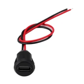 Type C Panel Montaj Dişi Soket 2 Pin 15cm Kablolu  Uzatma USB 3.1 Konnektör Araba Kamera Oyuncak Telefon Şarj Mp3 Tablet - 4