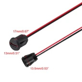 Type C Panel Montaj Dişi Soket 2 Pin 15cm Kablolu  Uzatma USB 3.1 Konnektör Araba Kamera Oyuncak Telefon Şarj Mp3 Tablet - 6