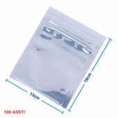 Kilitli Antistatik Poşet 13x18cm 100 Adet  Şeffaf Su Toz Geçirmez Koruyucu Esd Metalize Torba Çanta Elektronik Devre Malzeme Saklama thumbnail 1