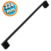 Mobilya Mutfak Banyo Dolabı Çekmece Dolap Kapak Kulpu Kulbu Mat Siyah 224 mm Metal Kulp 10 Adet thumbnail 1