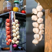 Nettenevime Yapay Soğan Salkımı Süs Sahte Kahverengi Soğan Yapay Meyve Sebze thumbnail 3