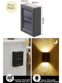 4 Adet Yeni Nesil Solar Çift Yönlü Duvar Lambası Güneş Enerjili Solar Aydınlatma Modern Dekorasyon - 4