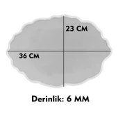 Epoksi Silikon Kalıp YERLİ Nişan ve Söz Tepsi Kalıbı Oval Düzensiz Dalgalı 23X36 CM thumbnail 2