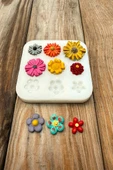 Çiçek Süsleme Set 3 Dokuzlu Silikon Mum Kalıbı - 3