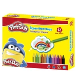Play-Doh Üçgen Crayon (Mum) Boya 12 Renk PLAY-CR008 - 1