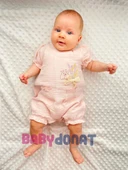 Müslin Kumaş Çiçek Nakışlı Pamuklu Kız Bebek Tulum - 1