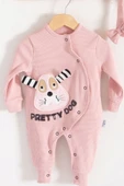 Pretty Dog Nakışlı Bandanalı % 100 Pamuk Kız Bebek Tulumu - 2