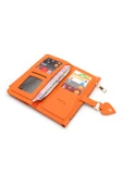 Yumuşak Suni Deri Cep Telefon Bölmeli Trend Kadın Cüzdan Kalp Detaylı  - XD-Nisa-Turuncu thumbnail 4