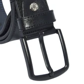 Siyah Suni Deri Çift Dikişli Model 4.5 cm.lik Unisex Spor Kemer thumbnail 3