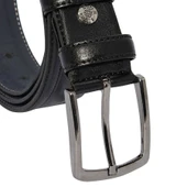 Siyah Suni Deri Desenli 3.5 cm.lik Klasik Erkek Kemer thumbnail 3