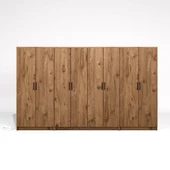 Midoser Kardelen Serisi Atlantik Çam 8 Kapaklı 13 Raflı 300 cm Elbise Dolabı- Gardırop seti - 5