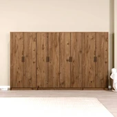 Midoser Kardelen Serisi Atlantik Çam 8 Kapaklı 13 Raflı 300 cm Elbise Dolabı- Gardırop seti - 2