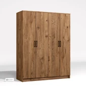 Midoser Kardelen Serisi Atlantik Çam 4 Kapaklı 5 Raflı  140 Cm  Elbise Dolabı - Gardırop - 6