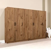 Midoser Kardelen Serisi Atlantik Çam 7 Kapaklı 10 Raflı 260 Cm Elbise Dolabı - Gardırop Seti - 4