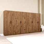 Midoser Kardelen Serisi Atlantik Çam 9 Kapaklı 14 Raflı 340 Cm Elbise Dolabı - Gardırop Seti - 4