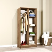 Midoser Kardelen Serisi Atlantik Çam 2 Kapaklı 4 Raflı  80 Cm Elbise Dolabı thumbnail 4