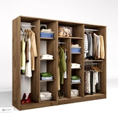 Midoser Kardelen Serisi Atlantik Çam 6 Kapaklı 9 Raflı 220 cm Elbise Dolabı- Gardırop seti thumbnail 7