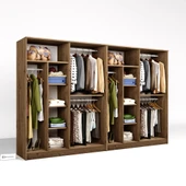 Midoser Kardelen Serisi Atlantik Çam 8 Kapaklı 10 Raflı 280 Cm Elbise Dolabı-Gardırop Seti - 7