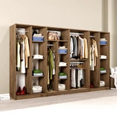 Midoser Kardelen Serisi Atlantik Çam 8 Kapaklı 13 Raflı 300 cm Elbise Dolabı- Gardırop seti - 3