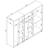 Midoser Kardelen Serisi Atlantik Çam 6 Kapaklı 9 Raflı 220 cm Elbise Dolabı- Gardırop seti thumbnail 8