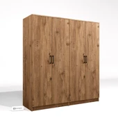 Midoser Kardelen Serisi Atlantik Çam 4 Kapaklı 8 Raflı 160 Cm Elbise Dolabı - Gardırop Seti - 6