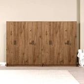 Midoser Kardelen Serisi Atlantik Çam 8 Kapaklı 10 Raflı 280 Cm Elbise Dolabı-Gardırop Seti - 2