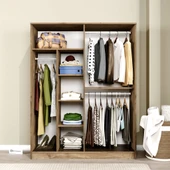 Midoser Kardelen Serisi Atlantik Çam 4 Kapaklı 5 Raflı  140 Cm  Elbise Dolabı - Gardırop - 2