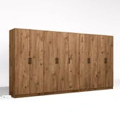 Midoser Kardelen Serisi Atlantik Çam 9 Kapaklı 14 Raflı 340 Cm Elbise Dolabı - Gardırop Seti - 6