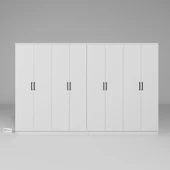 Midoser Kardelen Serisi Mat Beyaz 8 Kapaklı 10 Raflı 280 Cm Elbise Dolabı - Gardırop Seti - 5