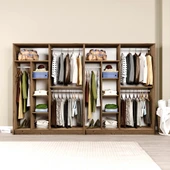 Midoser Kardelen Serisi Atlantik Çam 8 Kapaklı 10 Raflı 280 Cm Elbise Dolabı-Gardırop Seti - 1