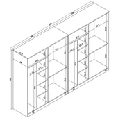 Midoser Kardelen Serisi Mat Beyaz 8 Kapaklı 10 Raflı 280 Cm Elbise Dolabı - Gardırop Seti - 7