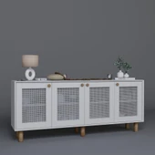 Midoser Bohem Serisi Natura 4 Kapak Pvc Hasır Desen Mat Beyaz Konsol - 5