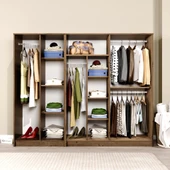 Midoser Kardelen Serisi Atlantik Çam 6 Kapaklı 9 Raflı 220 cm Elbise Dolabı- Gardırop seti thumbnail 1