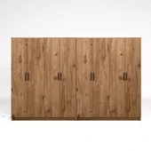 Midoser Kardelen Serisi Atlantik Çam 8 Kapaklı 10 Raflı 280 Cm Elbise Dolabı-Gardırop Seti - 5