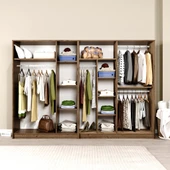 Midoser Kardelen Serisi Atlantik Çam 7 Kapaklı 10 Raflı 260 Cm Elbise Dolabı - Gardırop Seti - 1