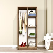 Midoser Kardelen Serisi Atlantik Çam 2 Kapaklı 4 Raflı  80 Cm Elbise Dolabı thumbnail 2