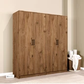 Midoser Kardelen Serisi Atlantik Çam 4 Kapaklı 8 Raflı 160 Cm Elbise Dolabı - Gardırop Seti - 4