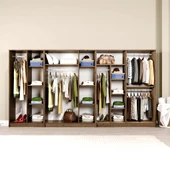 Midoser Kardelen Serisi Atlantik Çam 9 Kapaklı 14 Raflı 340 Cm Elbise Dolabı - Gardırop Seti - 1