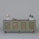 Midoser Bohem Serisi Natura 4 Kapak Pvc Hasır Desen Yeşil Konsol - 5