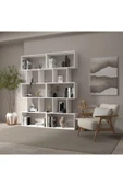 klubeconcept Modern Beyaz Kitaplık Estetik  Kütüpane - 3