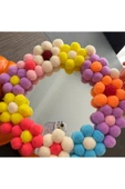 klubeconcept Ponpon Çiçekli Dekoratif  Ayna - 5