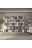 klubeconcept Modern Beyaz Kitaplık  Estetik Çalışma Odası - 1