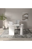 klubeconcept Modern Beyaz Çalışma Masası Ofis ve Ev İçin Zarif - 2