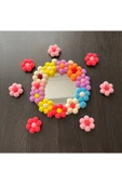 klubeconcept Ponpon Çiçekli Dekoratif  Ayna - 1