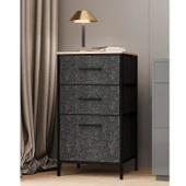 Çok Amaçlı Dolap 3 Çekmeceli Orta Boy Komodin Sehpa Füme 1599 - 1