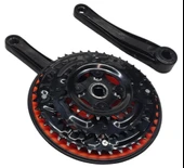 Bisiklet Aynakol Sağ Sol Takım 3 Lü Dişli- 24/34/42T x 170mm Siyah Turuncu Renk - 2