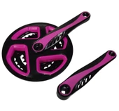 Bisiklet Aynakol Sağ Sol Takım 3 Lü Dişli- 24/34/42T x 170mm Siyah Pembe Renk - 5