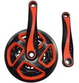 Bisiklet Aynakol Sağ Sol Takım 3 Lü Dişli- 24/34/42T x 170mm Siyah Turuncu Renk - 1